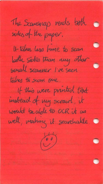 Scan of filofax page