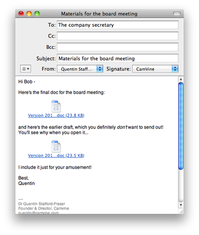 Email inline attachments