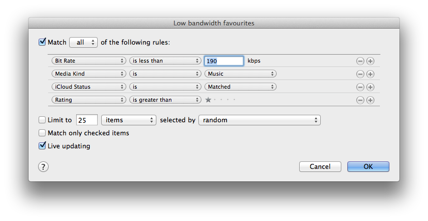 Low bandwidth favourites Low bandwidth favourites