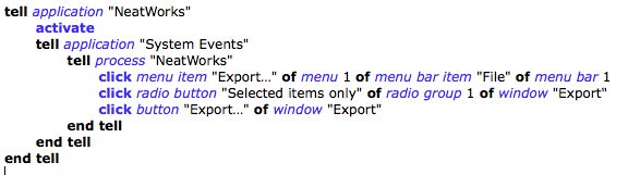 Configure radio buttons in NeatWorks