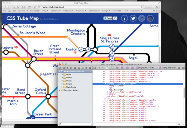 CSS tube map