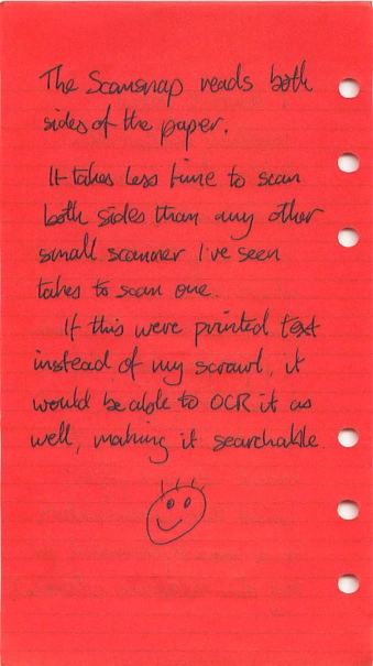 Scan of filofax page